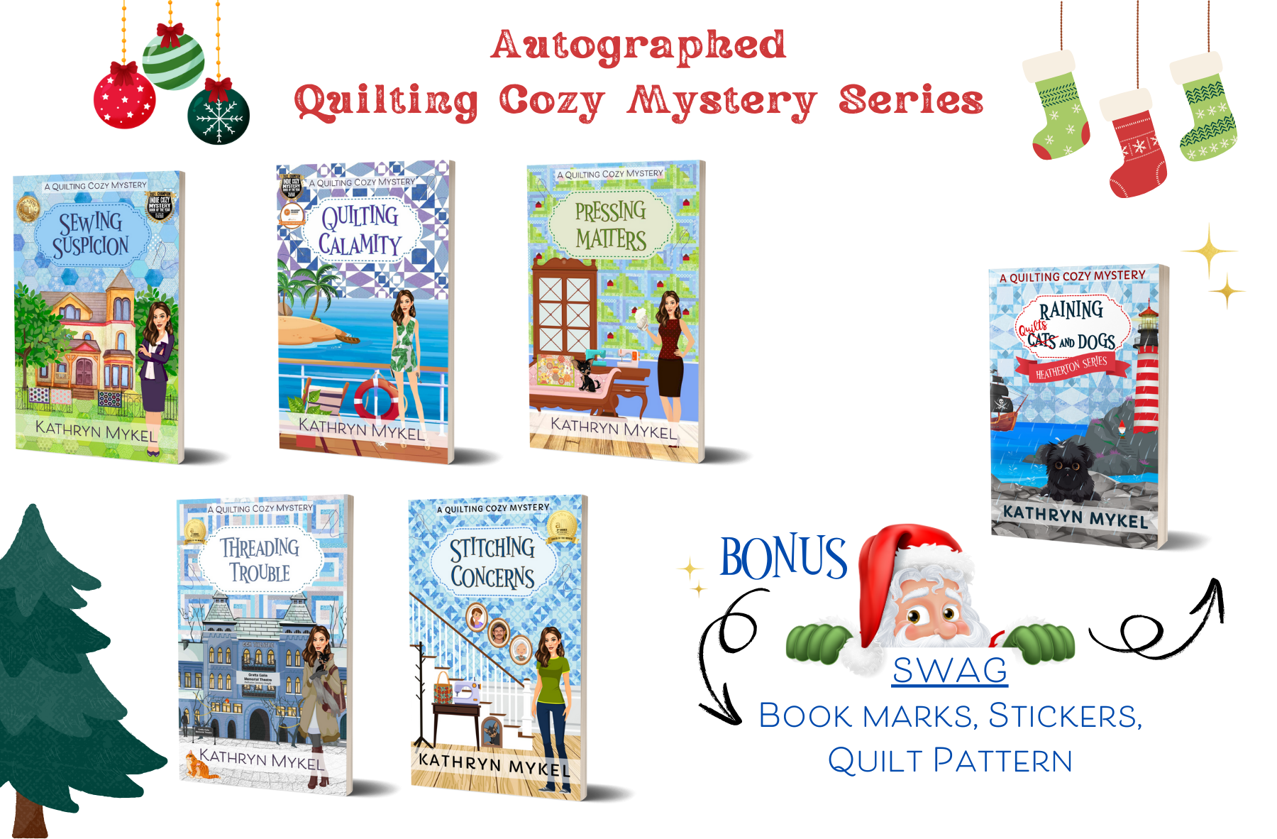 Holiday Book Bundle - 6 Autographed Paperbacks plus Bonus SWAG