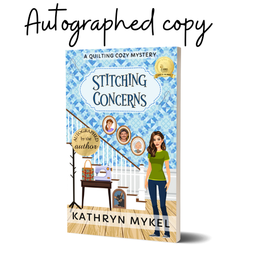 Autographed Paperback - Stitching Concerns (Book 5) Quilting Cozy Mystery