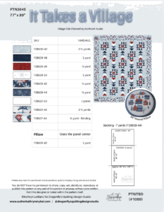 It Takes a Village - Printed Pattern, Pattern only (Panel Friendly Quilt)